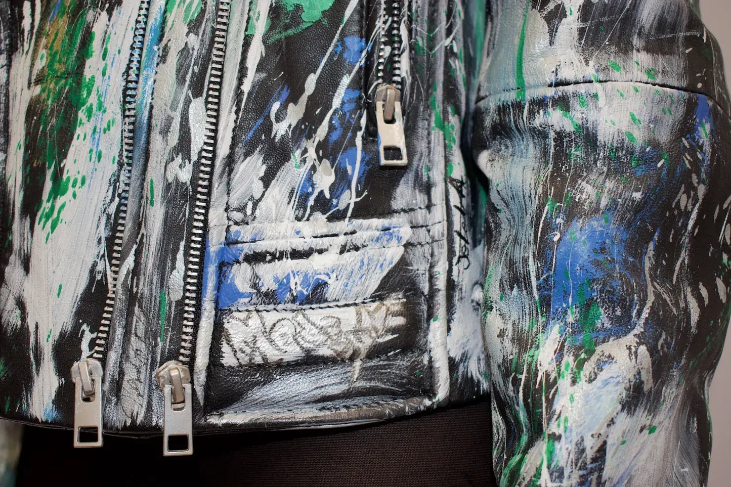 M'ENGLŪ GREEN LANTERN LEATHER JACKET