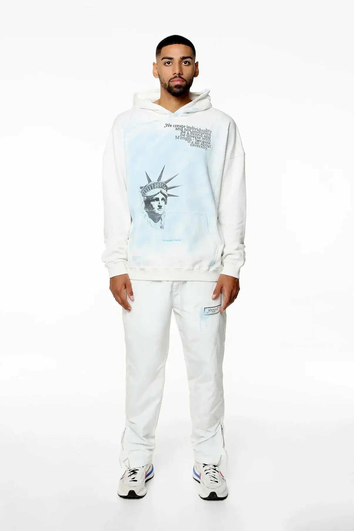 M'ENGLŪ LIBERTY OVERSIZED HOODIE / WHITE