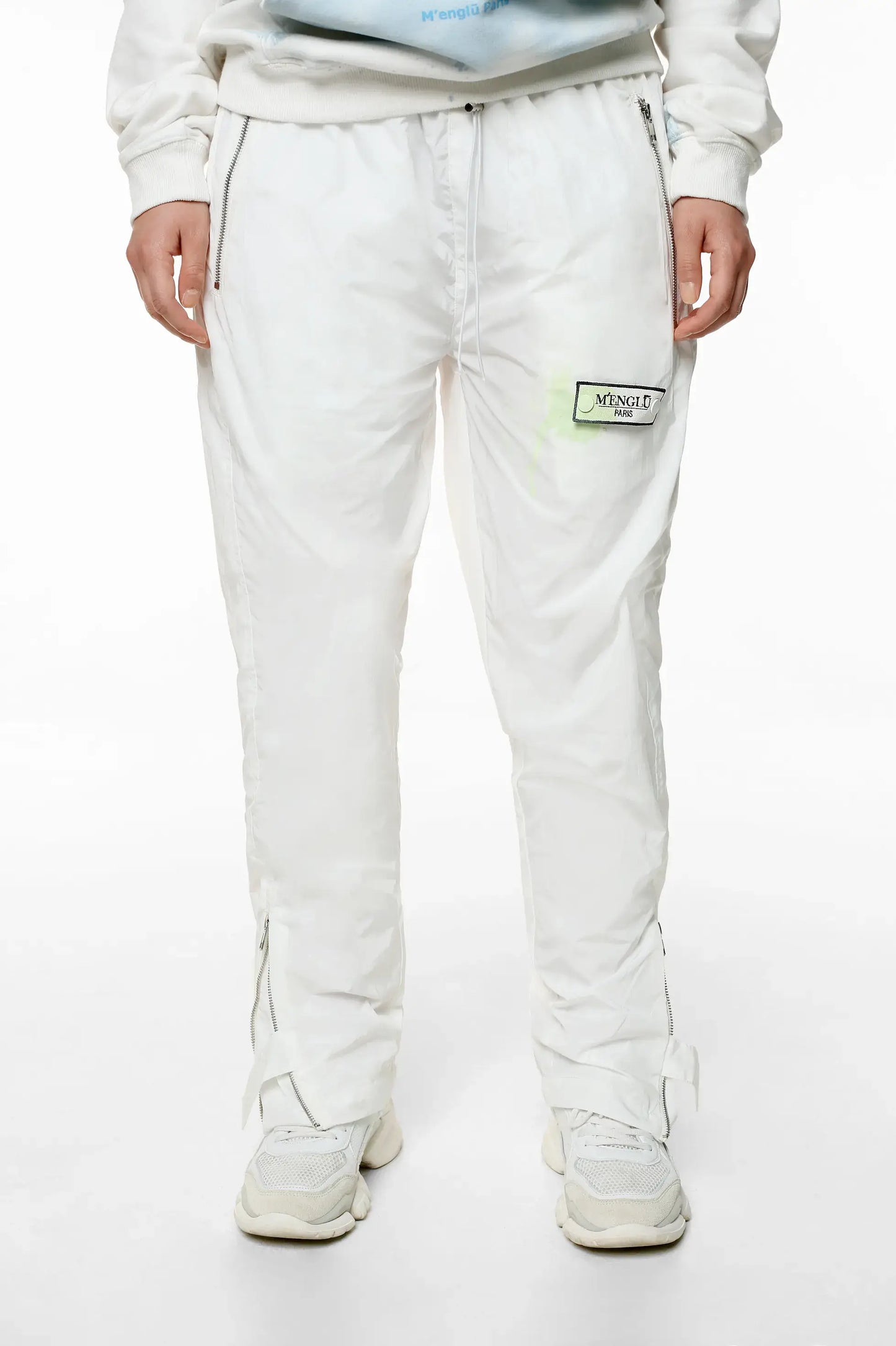 M'ENGLŪ LIBERTY TRACK PANTS / OFF-WHITE GREEN